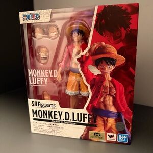 Bandai SHFiguarts Monkey D. Luffy Action Figure in Red Jacket & Yellow Shorts